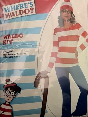 Spirit Where's Waldo? Women’s Red and White Striped Top Costume Kit